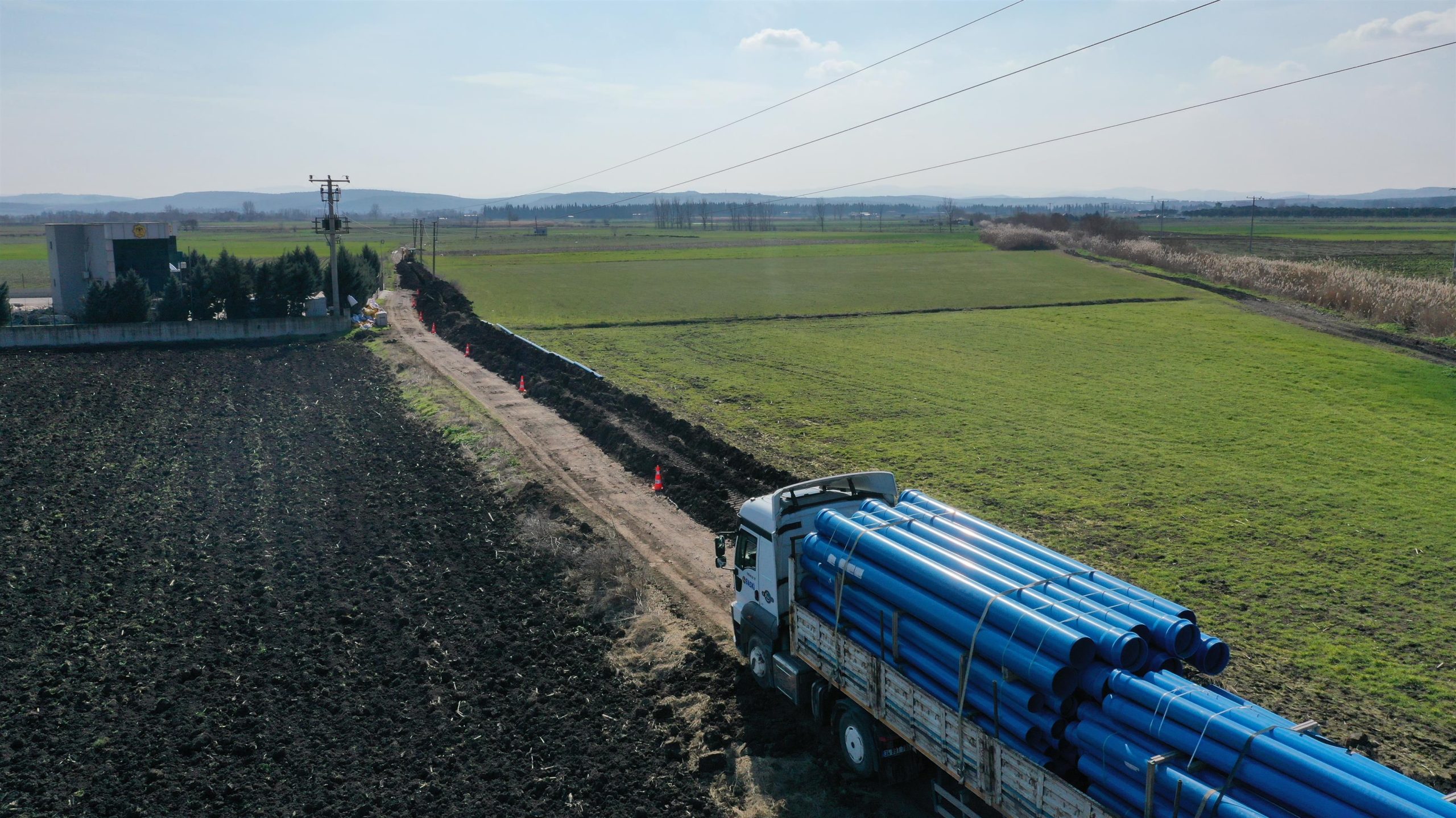 Pamukçu’ya, 7 bin 500 metre tarımsal sulama hattı Mart ayı sonuna kadar yetiştirilecek