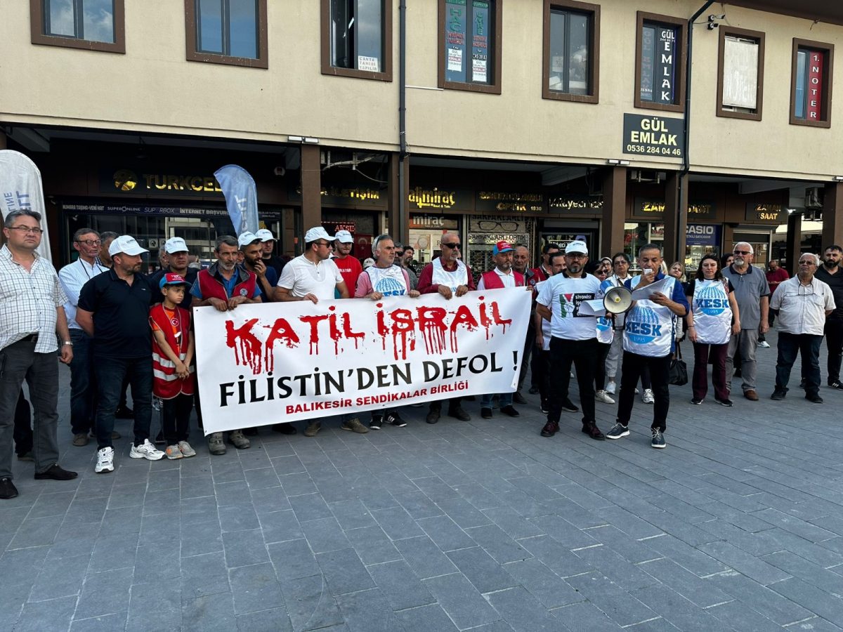 Balıkesir Sendikalar Birliği'nden 'Filistin'e destek!