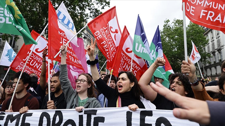 Fransa'nın Lyon kentinde aşırı sağa karşı gösteri yapıldı